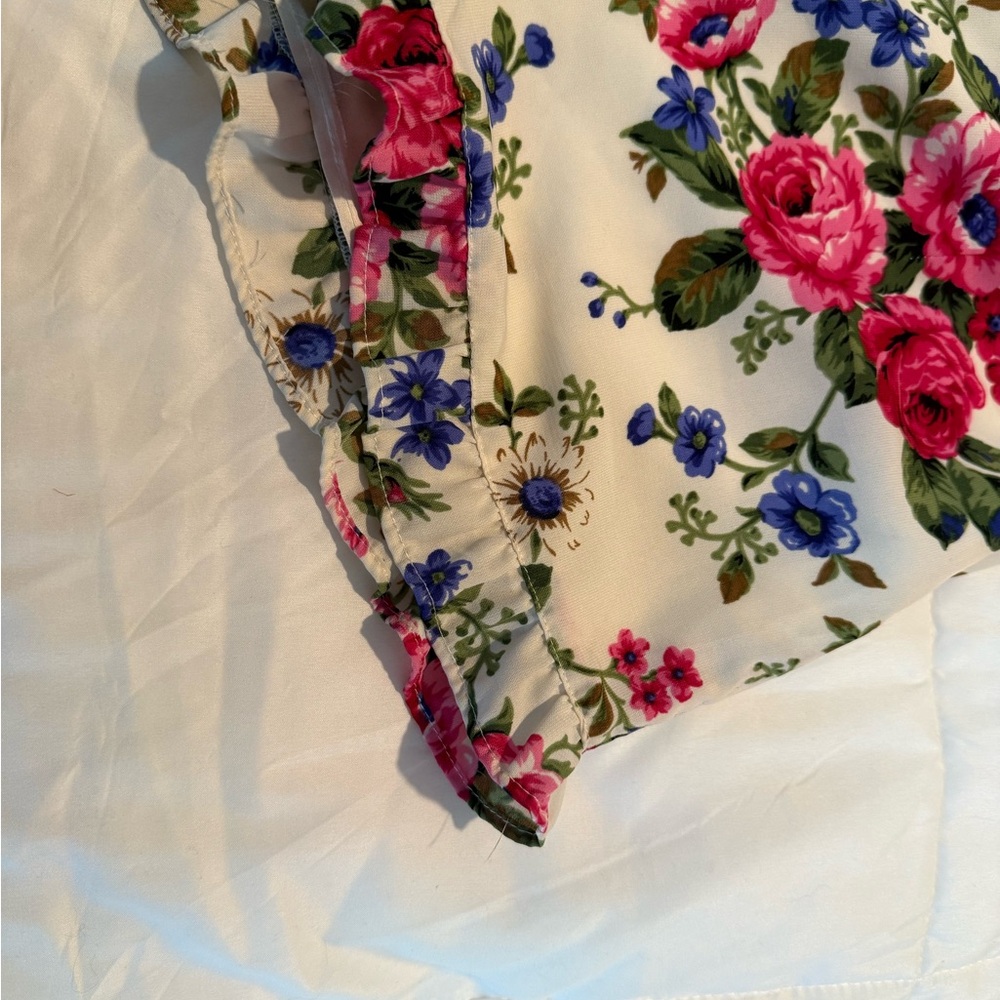 Floral Print Ruffle Shorts - Picture 5 of 8
